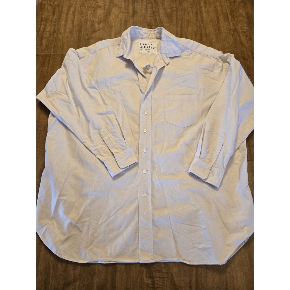 Frank & Eileen Shirley Button Up Shirt Womens L Antique White Oversized Excellen